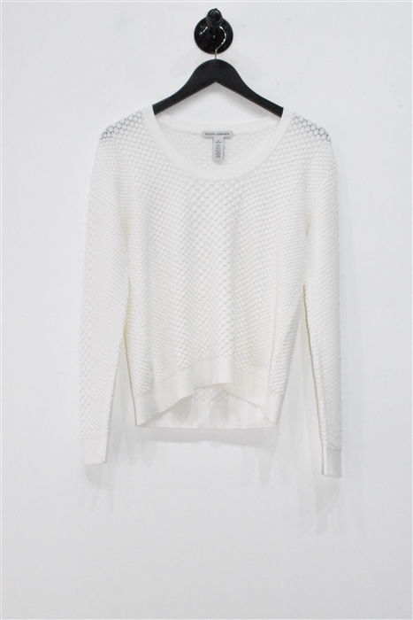 Soft White Autumn Cashmere Pullover, size M