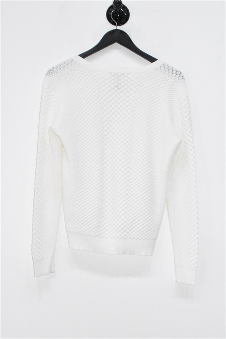 Soft White Autumn Cashmere Pullover, size M