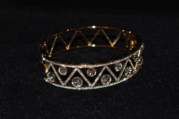 Gold Swarovski Bangle, size O/S