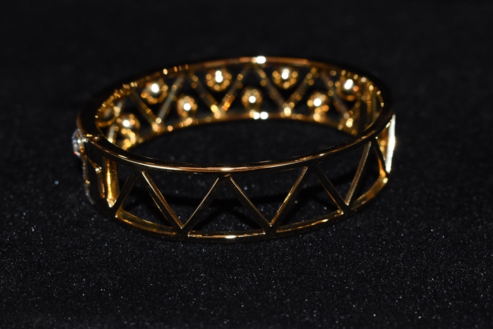 Gold Swarovski Bangle, size O/S