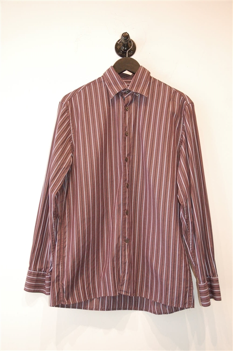Brown Stripe Canali Button Shirt, size M