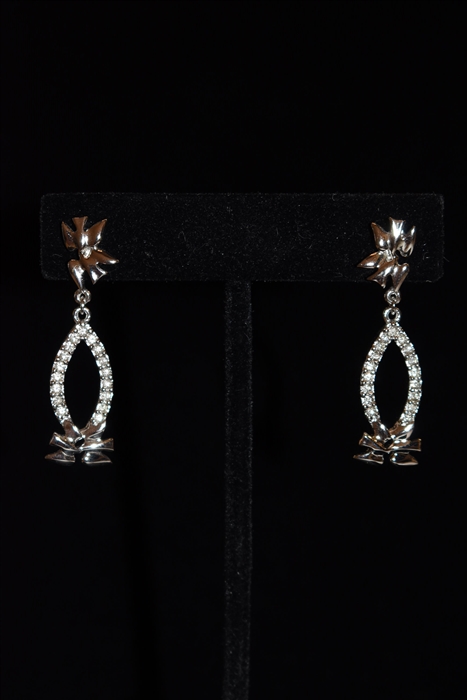 Rhodium Nina Ricci - Vintage Earrings, size O/S