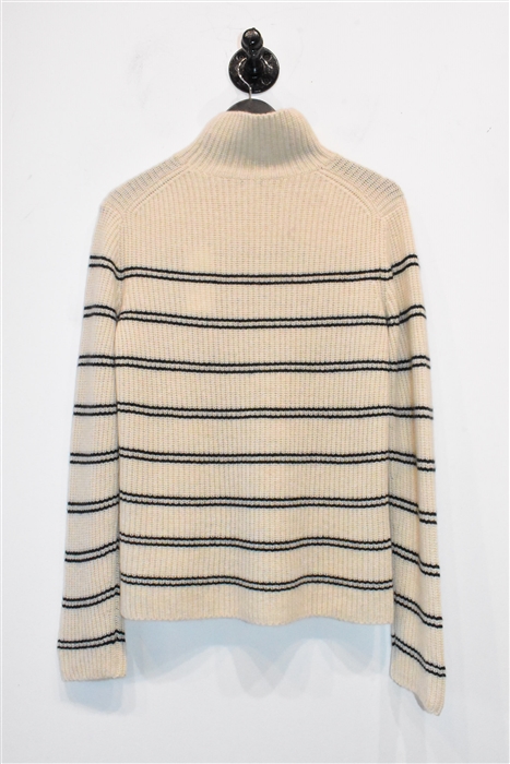 Cream Stripe Vince Cashmere Sweater, size S