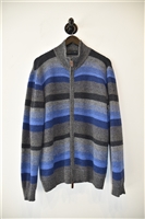 Blue Stripe Etro Zippered Sweater, size XL