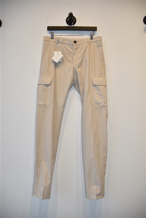 Pale Beige Brunello Cucinelli Cargo Pants, size 34