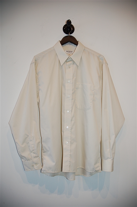 Cream Balmain Button Shirt, size L