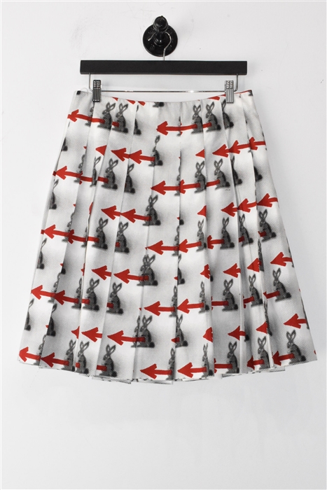 Print Prada Pleated Skirt, size 8