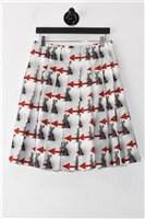 Print Prada Pleated Skirt, size 8