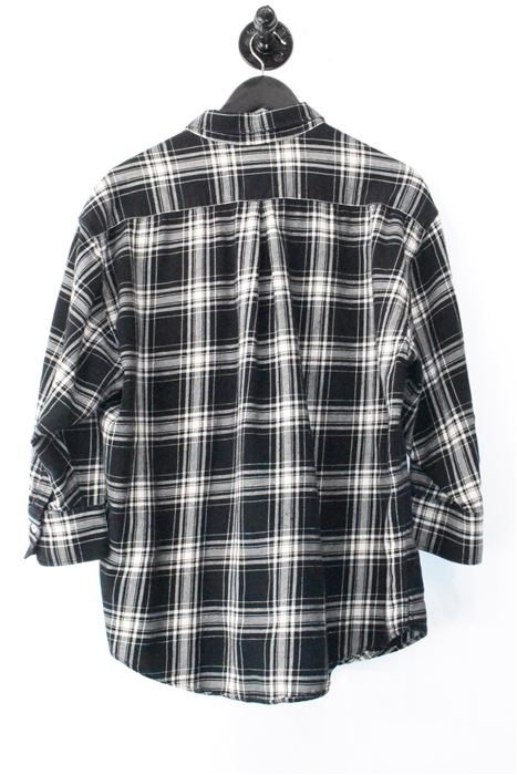 Black Check R13 Button Shirt, size M