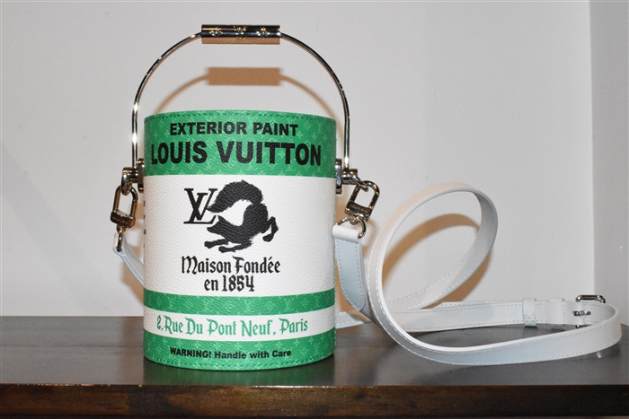 Green & White Louis Vuitton Bucket Bag, size S