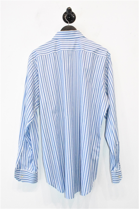 Blue Stripe Etro Button Shirt, size XL