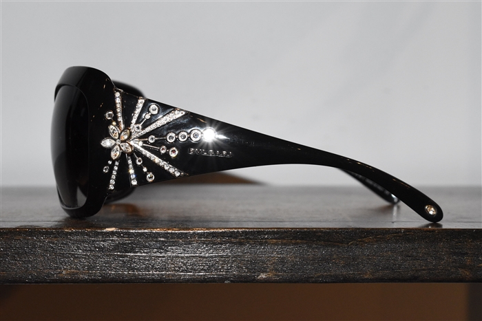 Shiny Black Bulgari Sunglasses, size O/S