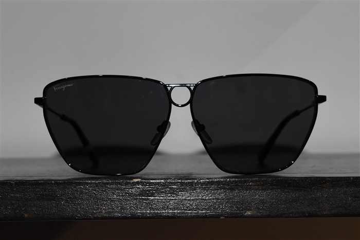 Shiny Black Salvatore Ferragamo Sunglasses, size O/S