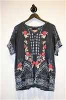 Navy Johnny Was Short-Sleeved Top, size S