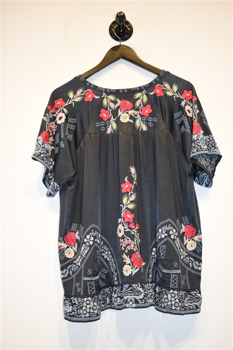 Navy Johnny Was Short-Sleeved Top, size S