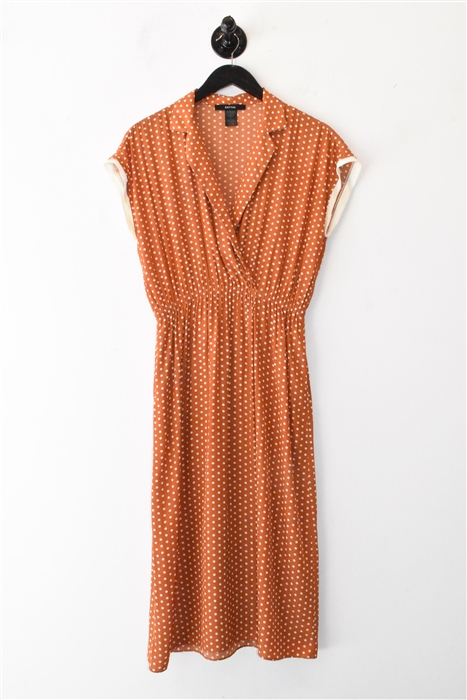 Polka Dot Smythe Faux-Wrap Dress, size XS