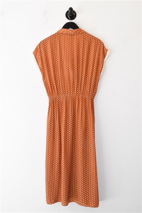 Polka Dot Smythe Faux-Wrap Dress, size XS