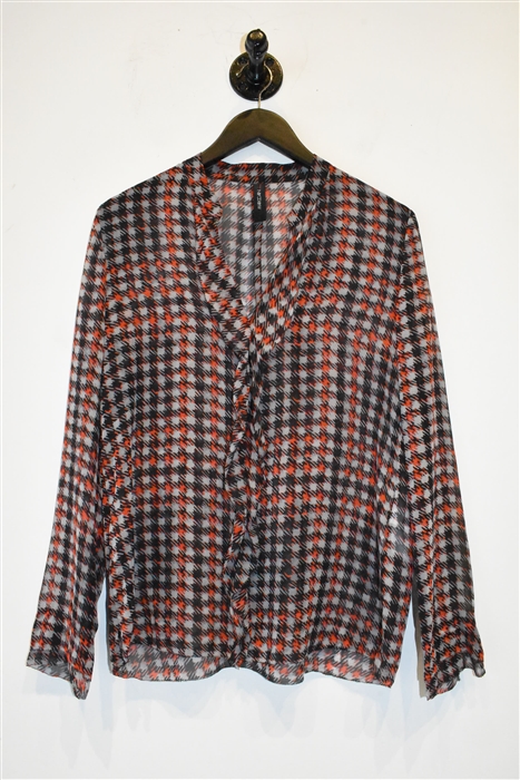Houndstooth Marc Cain Silk Blouse, size M