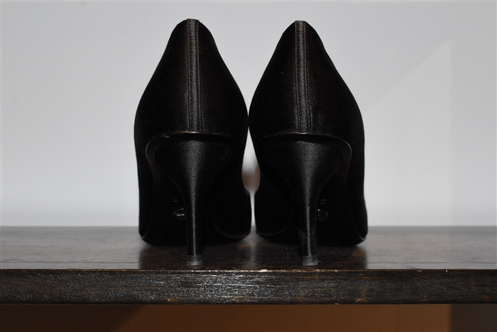 Black Satin Giorgio Armani Pumps, size 9