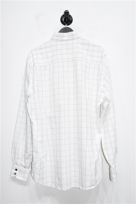 White Check Canali Button Shirt, size 2XL