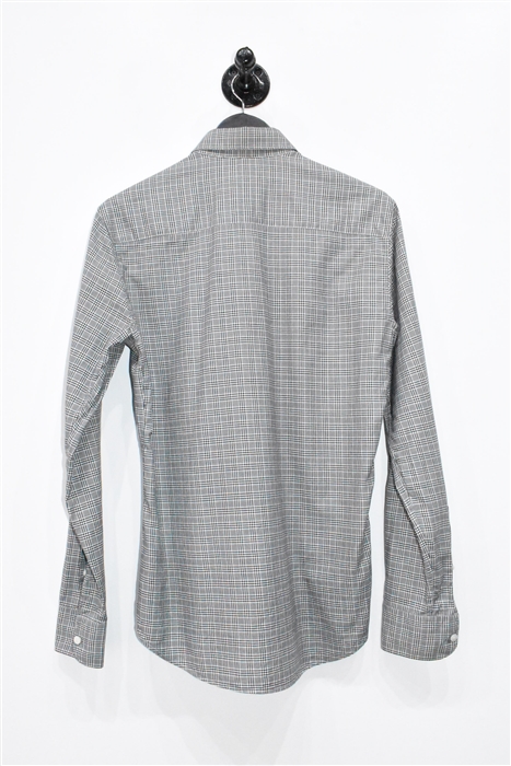Black Check Z Zegna Button Shirt, size S