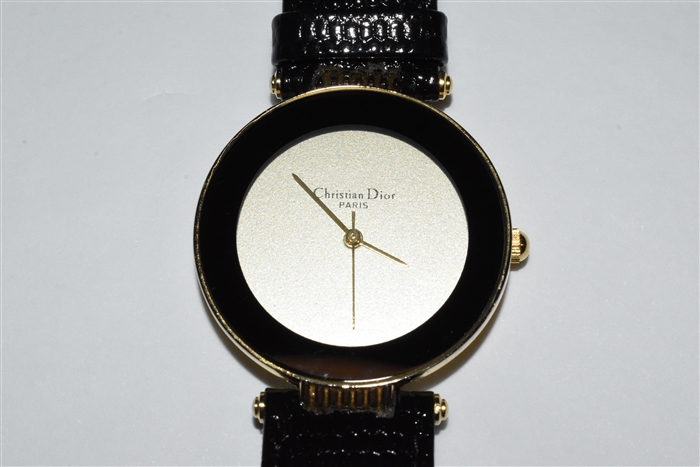 Black & Gold Christian Dior - Vintage Watch, size O/S