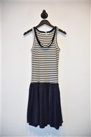 Navy & White Sacai Luck Drop Waist Dress, size S