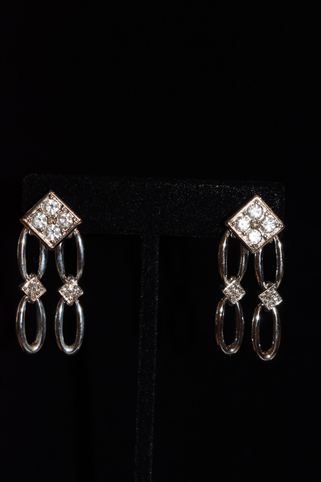 Rhodium Nina Ricci - Vintage Earrings, size O/S