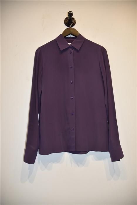 Dark Plum Maison Margiela Silk Shirt, size 6