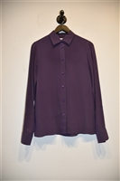 Dark Plum Maison Margiela Silk Shirt, size 6