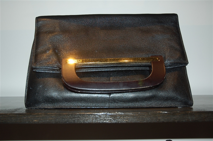 Black Leather Gucci - Vintage Clutch, size L