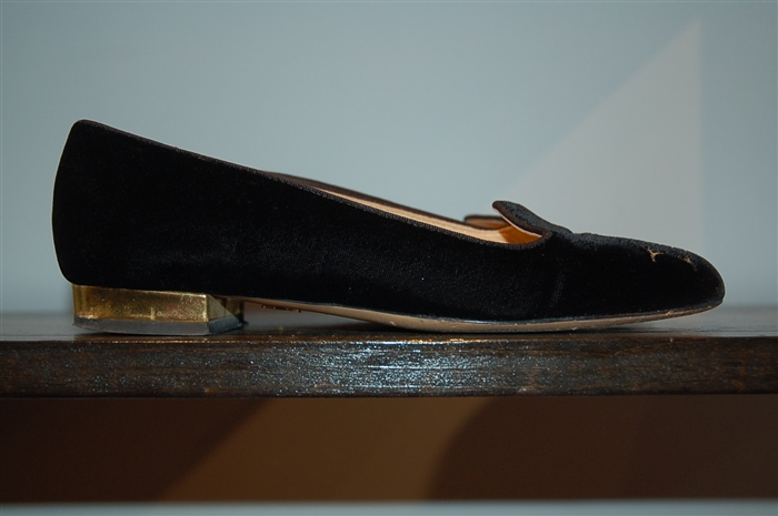 Black Velvet Charlotte Olympia Slippers, size 7