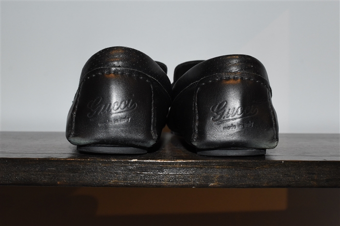 Black Leather Gucci Moccasin, size 7.5