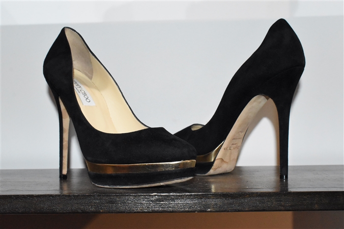 Black Suede Jimmy Choo Pumps, size 10.5