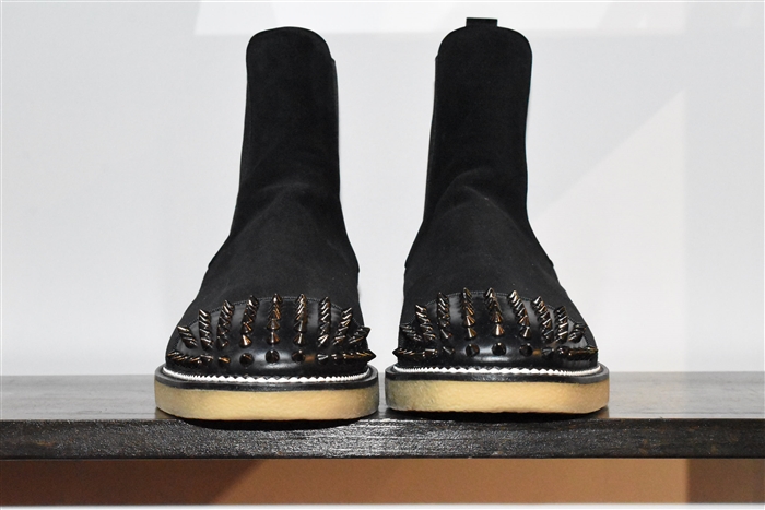 Black Suede Christian Louboutin Chelsea Boots, size 11.5