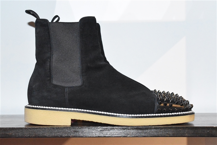 Black Suede Christian Louboutin Chelsea Boots, size 11.5