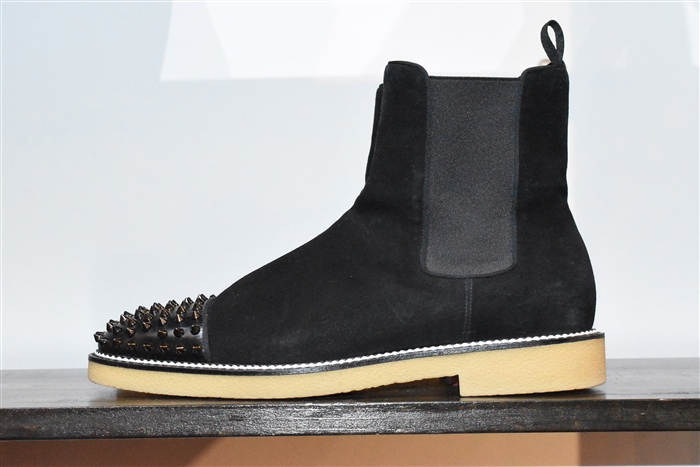 Black Suede Christian Louboutin Chelsea Boots, size 11.5