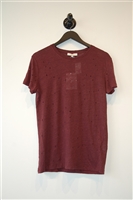 Burgundy Iro Short-Sleeved Top, size XS