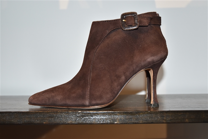 Espresso Manolo Blahnik Booties, size 4