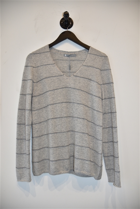Gray Stripe In Cashmere Cashmere Sweater, size M