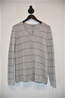 Gray Stripe In Cashmere Cashmere Sweater, size M