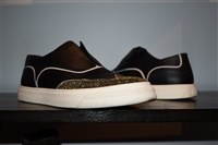 Black & Gold Giuseppe Zanotti Slip-Ons, size 9