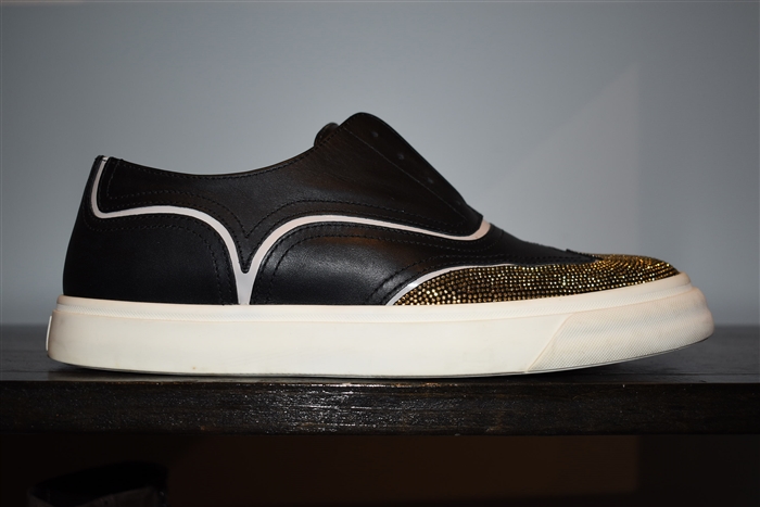 Black & Gold Giuseppe Zanotti Slip-Ons, size 9