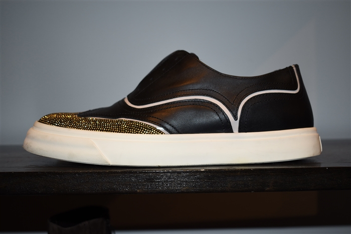 Black & Gold Giuseppe Zanotti Slip-Ons, size 9