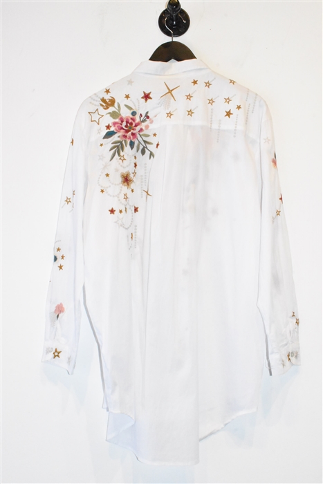 Crisp White Johnny Was Button Shirt, size M