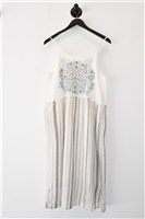 White Stripe Johnny Was Slip Dress, size S