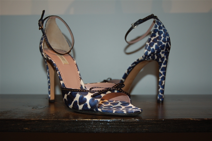 Blue & White Prada Sandal, size 8.5
