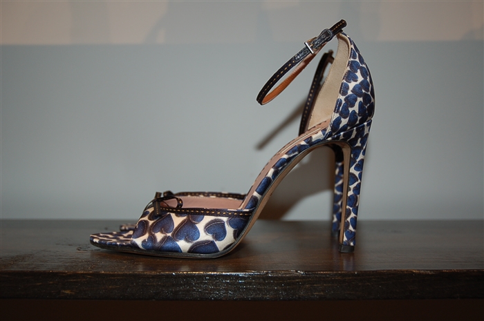 Blue & White Prada Sandal, size 8.5