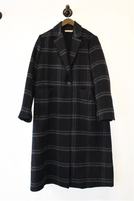 Navy Check Vince Coat, size M