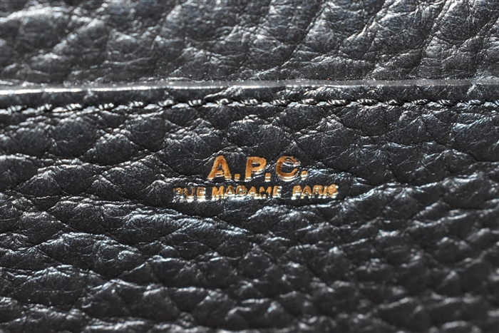 Black Leather A.P.C. Shoulder Bag, size M